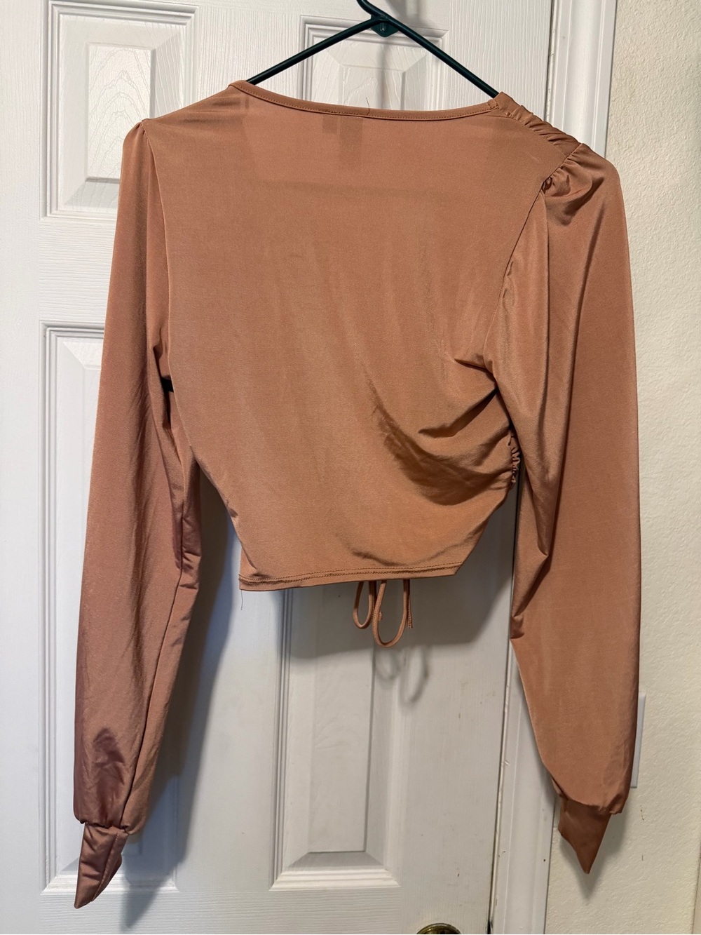 Windsor Long-Sleeve Crop Top in Rose Tan